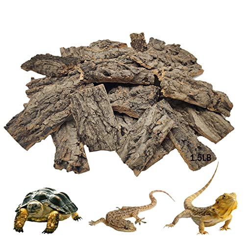 Hamiledyi Reptile Bark Bedding Tortoise Cork Bark Flats Natural Bulk Terrarium Cork Wood Tank Substrate Supplies For Snake Spiders Bearded Dragons Hermit Crabs Geckos (1.5 Lb) #TOP22