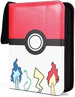 Trading Card Binder, Cards Holder Album Collectible Card Album, Compatible with Game Card Binder 4Pocket, 400Cards 50 Removable Sleeves, Carrying Case Book Folder Storage Organizer for Boys Girls