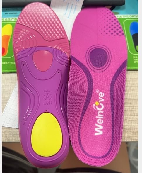 Welnove Plantillas ortopédicas para mujer de alto impacto para la neuralgia de Morton, espolones calcáneos y alivio del dolor, acortables, desarrolladas podológicamente (Berry) -XL