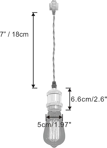 Miniatura 2 de Kiven Colgantes de iluminación de riel tipo H, luces colgantes industriales de pista H con cuerda de tejido negro de 7 pulgadas de longitud, paquete