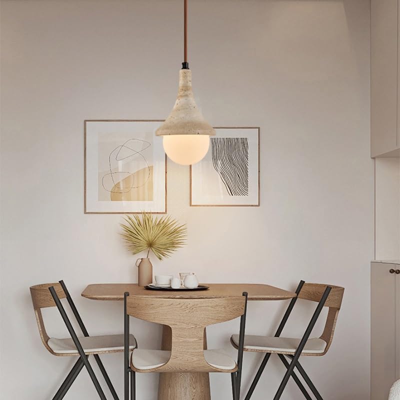 Suspension LED pierre art nordique pour éclairage de chambre et foyer