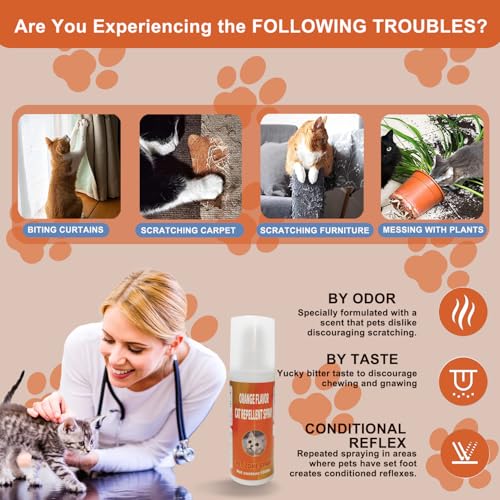 Tlettsteinkle CDS-V09 Cat Deterrent Spray, Cat Repellent Spray Indoor, Cat Urination Deterrent Keep Cats Away, Cat Scratch Deterrent Spray Training Aid Indoor And Outdoor thumb #2