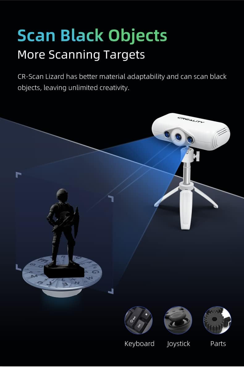 review Creality 3D Scanner, Portable 3D Scanner, 3D Modeling 0.05mm Precision 10FPS Scanning Speed for 3D Printing Support Windows MAC OS System (CR-Scan Lizard Premium)