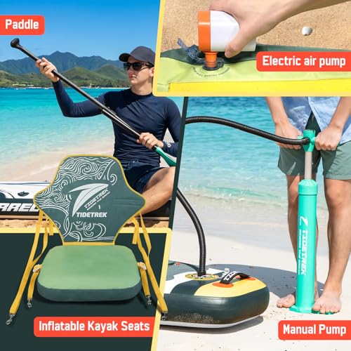 Image of 11'6 inch Inflatable Stand Up Paddle Boards, Premium SUP Accessories, Non-Slip Comfort Deck for Youth & Adults