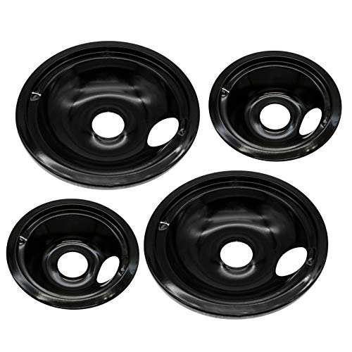 Pulluty Drip Pan Bowls Set WB31M20 and WB31M19 Porcelain Drip Pans -Replacement for GE Range Cooktop - 4 PACK
