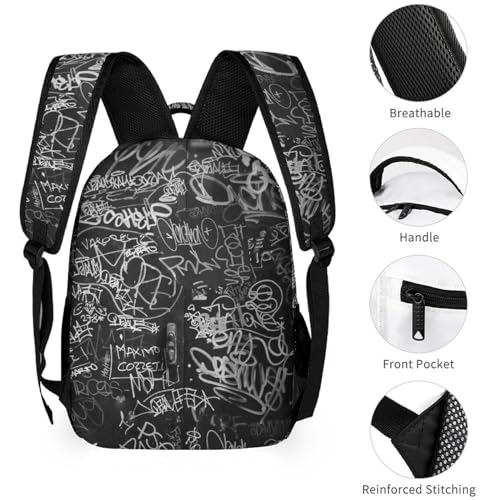 Graffiti Art Daily Backpack, Cool Hip Hop Backpacks Travel Laptop Daypack School Backpack for Kids Adult-C44