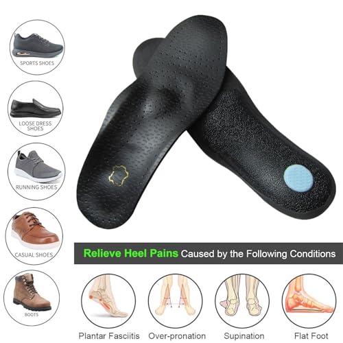 Plantillas ortopédicas de cuero negro para hombres talla 10.5-11 US miniatura 6