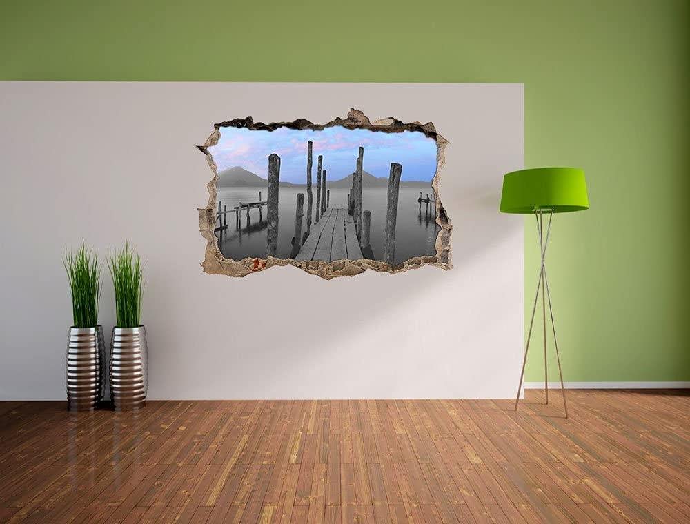 Pegatinas de Pared rotas 3D varios paseos marítimos a orillas del lago calcomanías murales extraíbles decoración de Sala de Arte de Vinilo para Sala de Estar Dormitorio Cocina 70x110cm