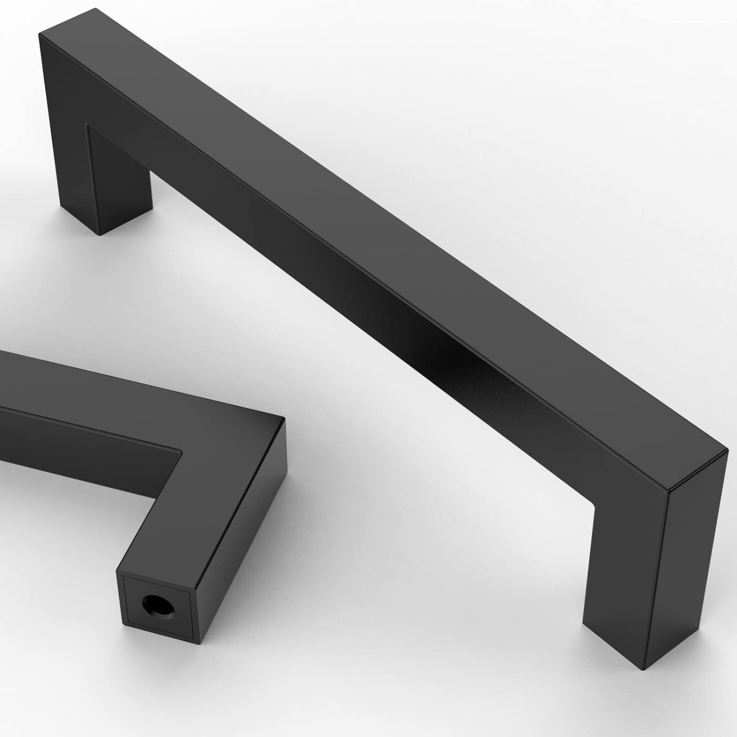 Asidrama 10 Pack 5 Inch(128mm) Matte Black Kitchen Cabinet Handles, Stainless Steel Cabinet Pulls Kitchen Cabinet Hardware for Cupboard Drawer Handles Dresser Pulls 5" Hole Center(128mm) 10 Pack Matte Black