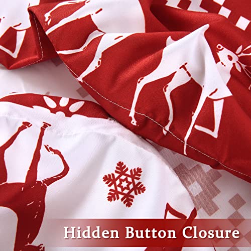 Caromio Christmas Duvet Cover Queen, Soft Microfiber Red Duvet Covers, Reversible Printed Comforter Cover Set Christmas Holiday Decorative Bedding (Christmas Reindeer And Tree, Queen) #TOP4