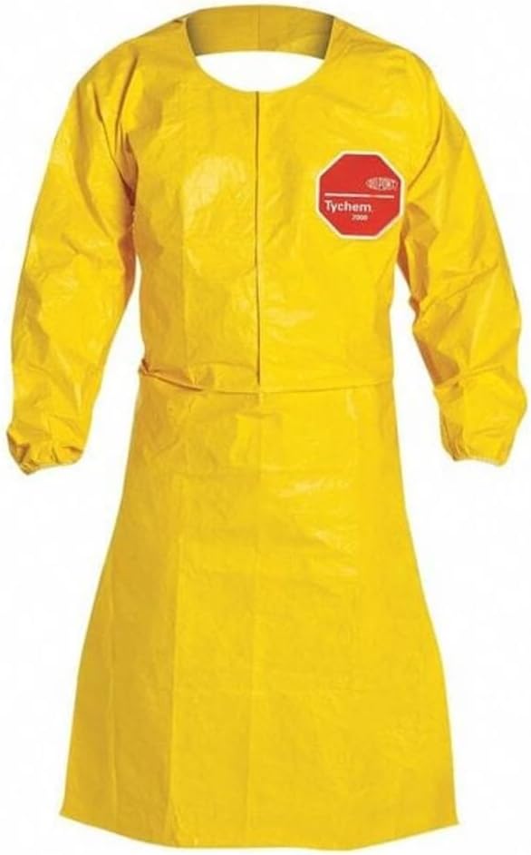 DuPont - QC275BYLSM002500 - Chemical Resistant Sleeve Apron, Yellow, 44 Length, 26-1/2 Width, Tychem 2000 Material, PK 25