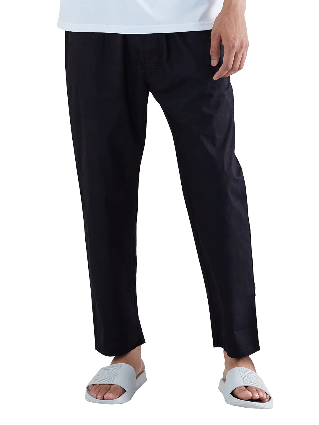 The Souled StoreSolid Men's and Boys Drawstrings Cotton Pajamas