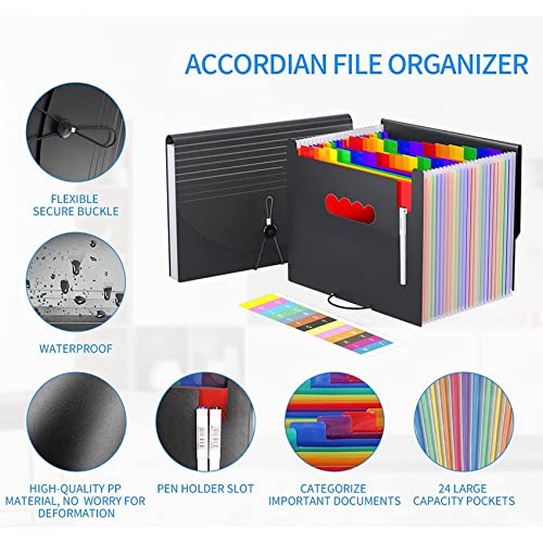 Dossier de fichiers extensible trieur accordéon A4 portable pour classement de documents