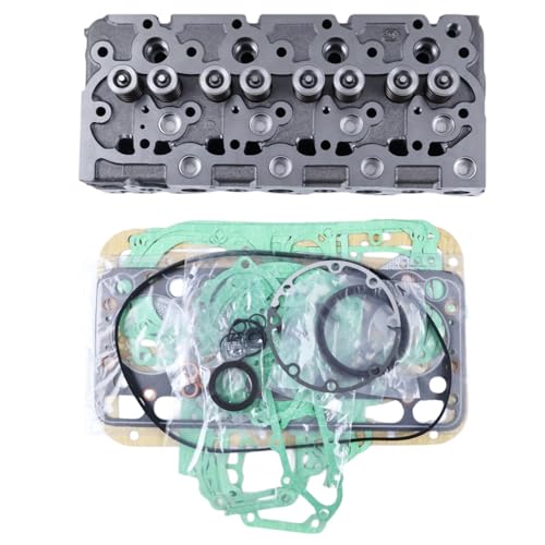 Image of ZTUOAMUA Complete Cylinder Head 15422-03040 with Full Gasket Set 19223-99353 for Kubota V1702 Komatsu 4D82 Engine KH90 Excavator L2852 L355SS Tractor Bobcat 733 743 1600 Wheel Loader