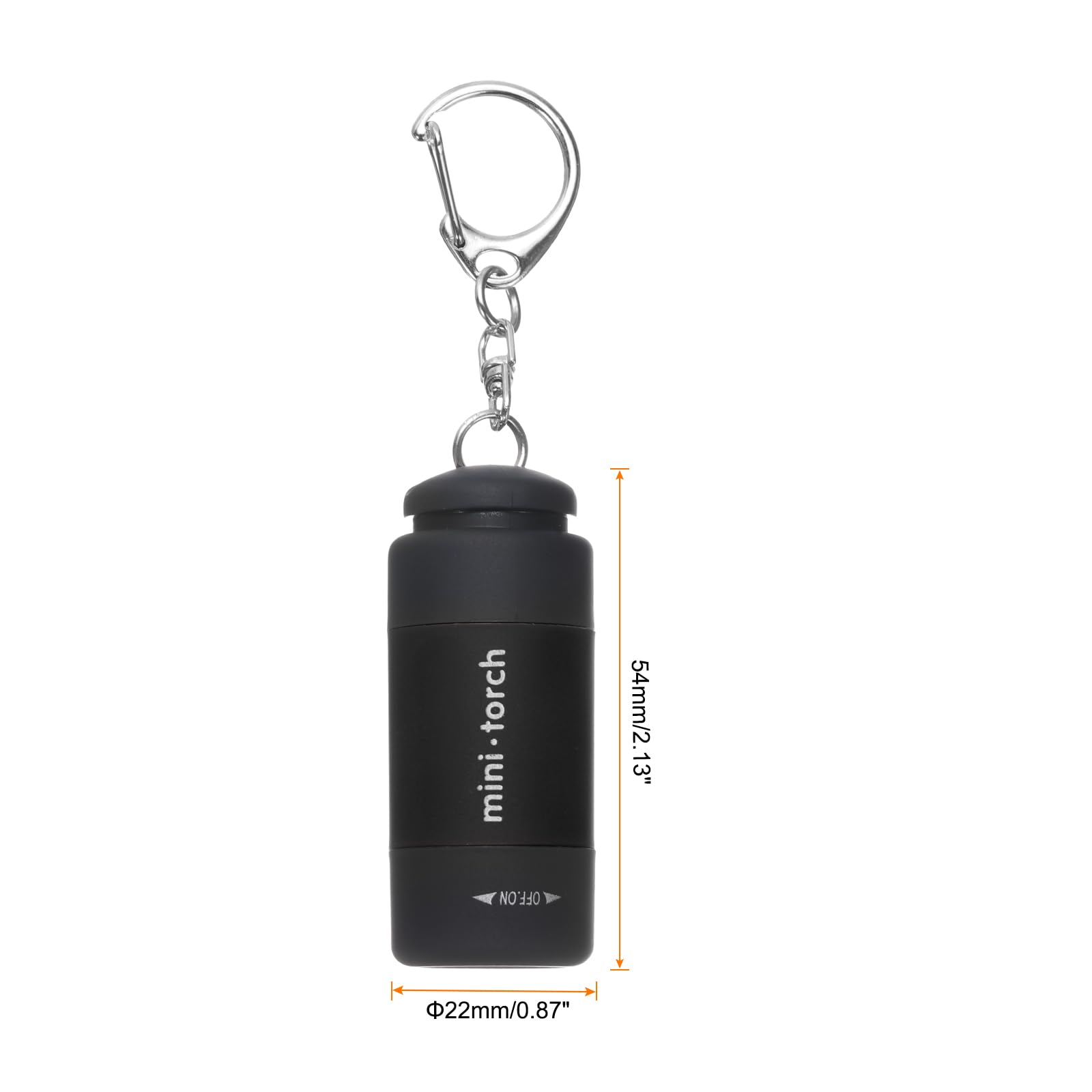 PATIKIL Mini Keychain Flashlight, Pocket LED Flashlight Portable Torch USB Rechargeable for Outdoor Camping Party Black - Image 2