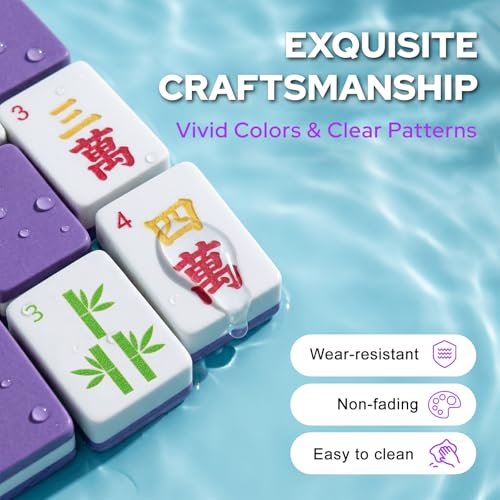 Juego de Mahjong flotante con fichas y dados miniatura 5