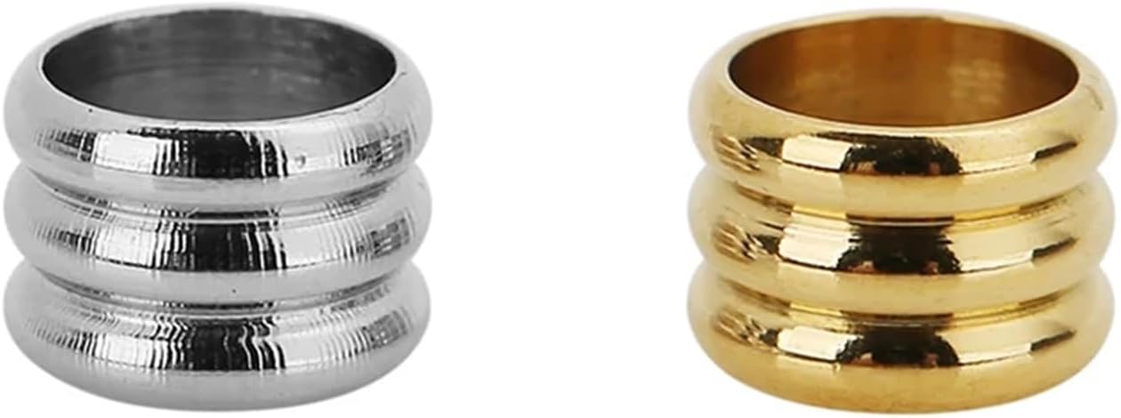 Dnyucen Spacer Beads 300pcs Stainless Steel Big Hole Loose Beads Gold Color Spacer Beads(Gold 30pcs,4X Hole 4mm)