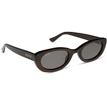 DIFF x Jojo Fletcher Raya Oval Sunglasses for Women | UV400 Polarized Protection | Chocolate Crystal + Grey