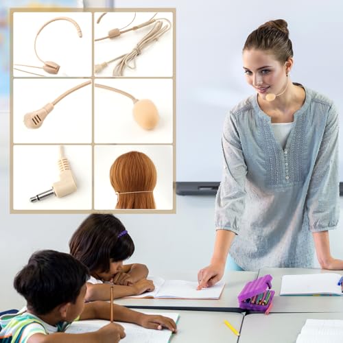 jojomis Headset Microphone System Over Ear Hanging Condenser Mic for Singing Stage Performance Lectures Theater