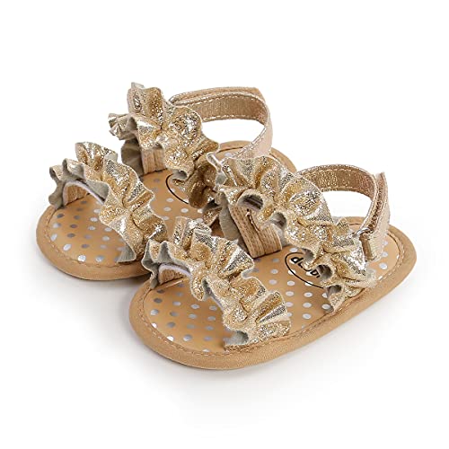 Image of AKINGIO Infant Baby Girls Boys Summer Sandals Premium Unisex Non Slip Rubber Soft Sole Breathable Toddler First Walker Outdoor Beach Shoes