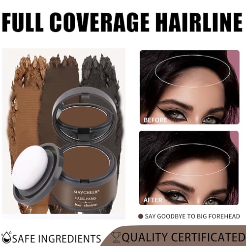 HISUNBEN Instantly Hairline Powder, wiatroszczelny, odporny na pot, korektor do cebulek włosów, do powtarzających się linii włosów, profesjonalna linia włosów z lustrem do puff-DB