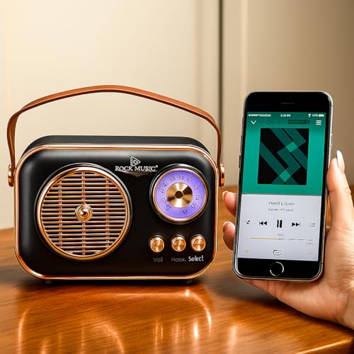 Image of Fire turtle Vintage Bluetooth Wireless Speaker | 10W RMS Loud Sound | Retro Design with Type-C Charging, 8H Battery Backup, USB & AUX Input, Portable Home &