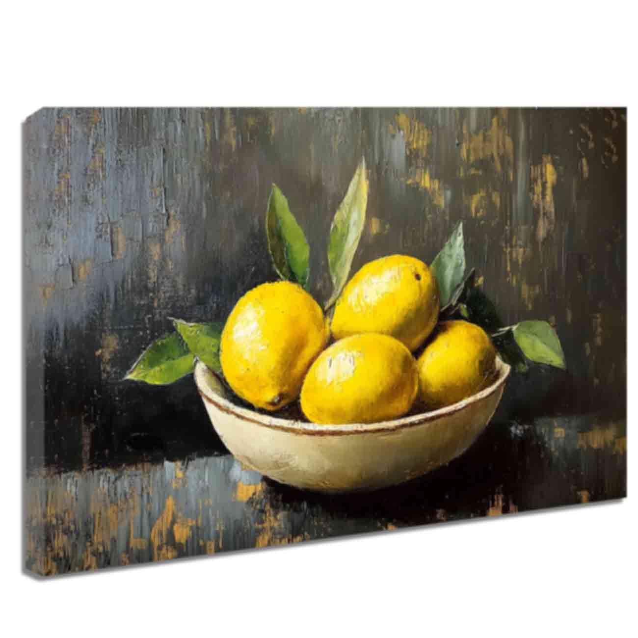 CHAOJIART Zitronen Wandbild Leinwand - Vintage Küchen Dekor 30x50cm