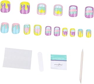 FOMIYES 1 Conjunto De Unhas Postiças Para Crianças Decoração De Frutas Adesivos De Manicure Francesa Unhas Postiças De Desenho Animado Unhas Artificiais De Acrílico Unhas Postiças