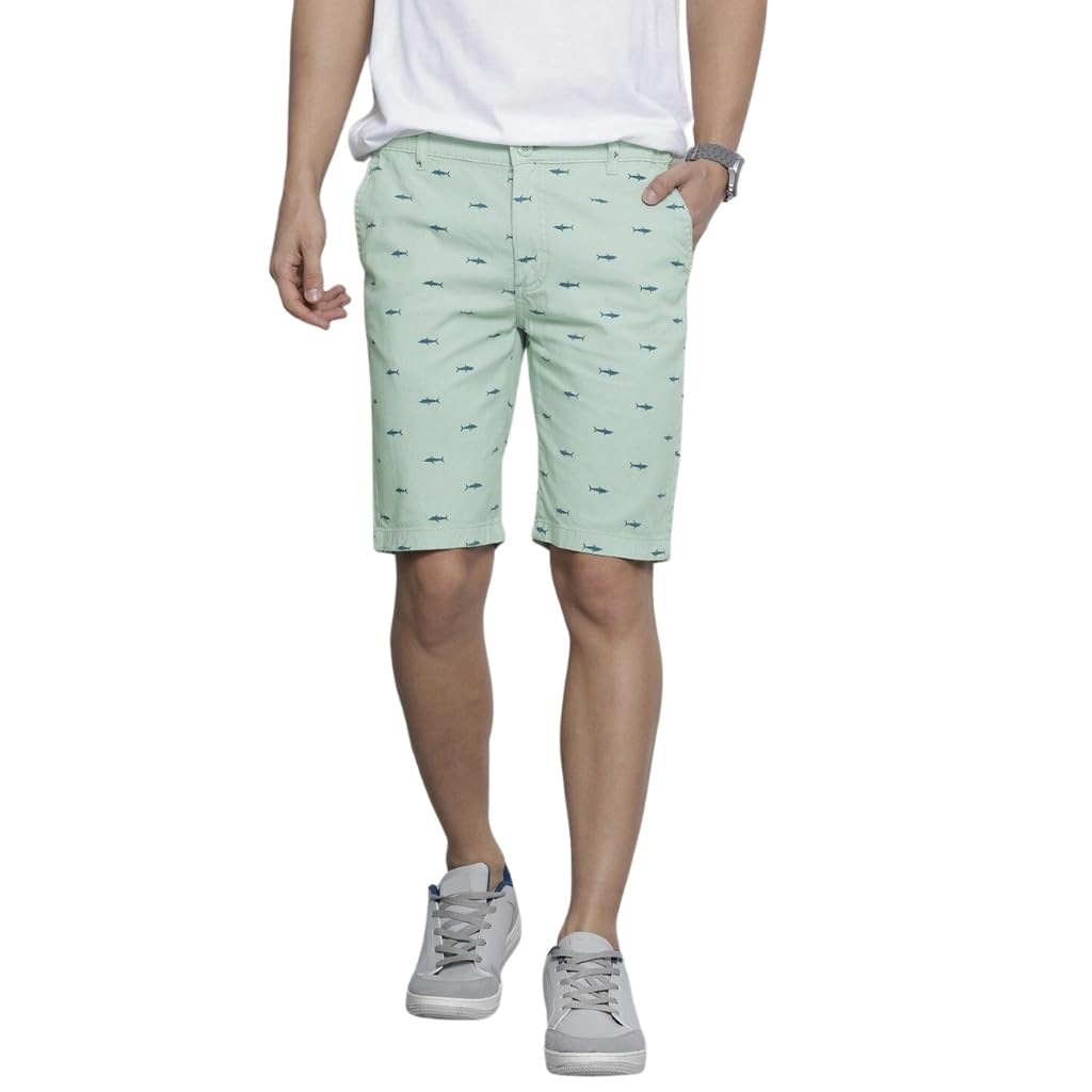 the indian garage co Men Slim Fit Printed Mid-Rise Shorts-picture-30