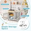 Costzon Kids Kitchen Playset, Wooden Pretend Play Kitchen with Lights and Sounds, Stoves, Sink, Faucet, Microwave, Oven & Cooking Accessories, Toy Kitchen Set for Toddlers, Gift for Boys Girls Ages 3+