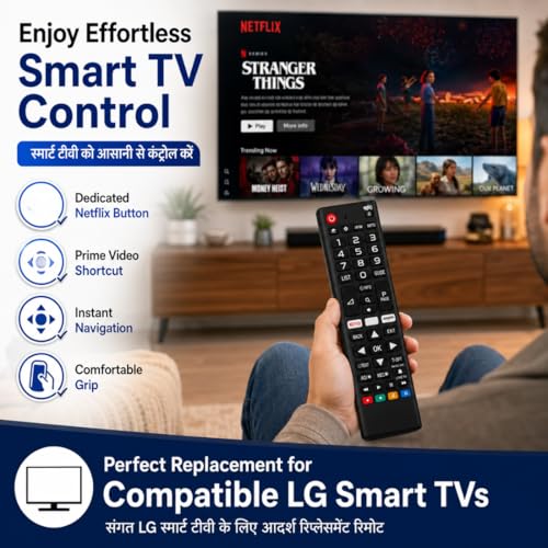 Image of Replacement Remote Compatible with LG Smart TV | Universal Remote for LG LED OLED WebOS TVs (32 /43 /50 /55 Inch) with Hotkeys Netflx, Amazn | No Setup Required