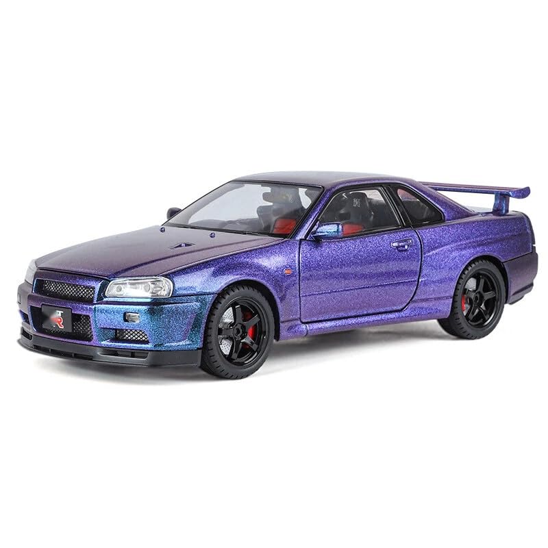 SR TOYS 1/18 Scale Nissan Skyline GTR-R34 Alloy Diecast Model Car