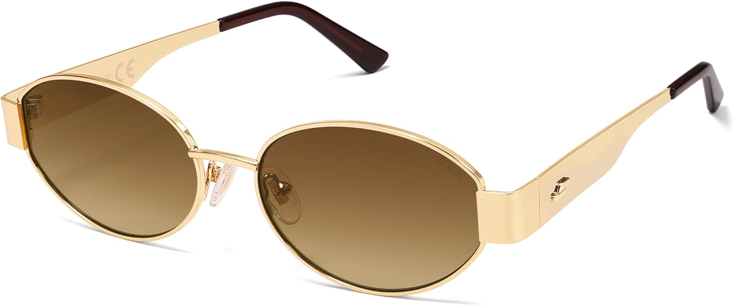 SOJOS Retro Oval Sunglasses for Women Trendy Classic Shades UV400 Protection SJ1256