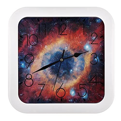 Pendule murale silencieuse avec motif moderne de nébuleuse bleue - 2