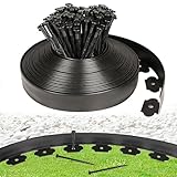 JERIA 2 Inch Tall 66 FT Garden Edging Kit with 90pcs Spikes, Plastic Edging for Landscaping