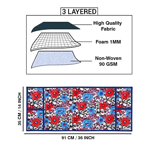 Image of PVC Waterproof 3-Layered Microwave Oven Top Cover With 4 Utility Pockets Suitable for Upto 30 Liter (Color- Blue, Size-36x14 Inches)