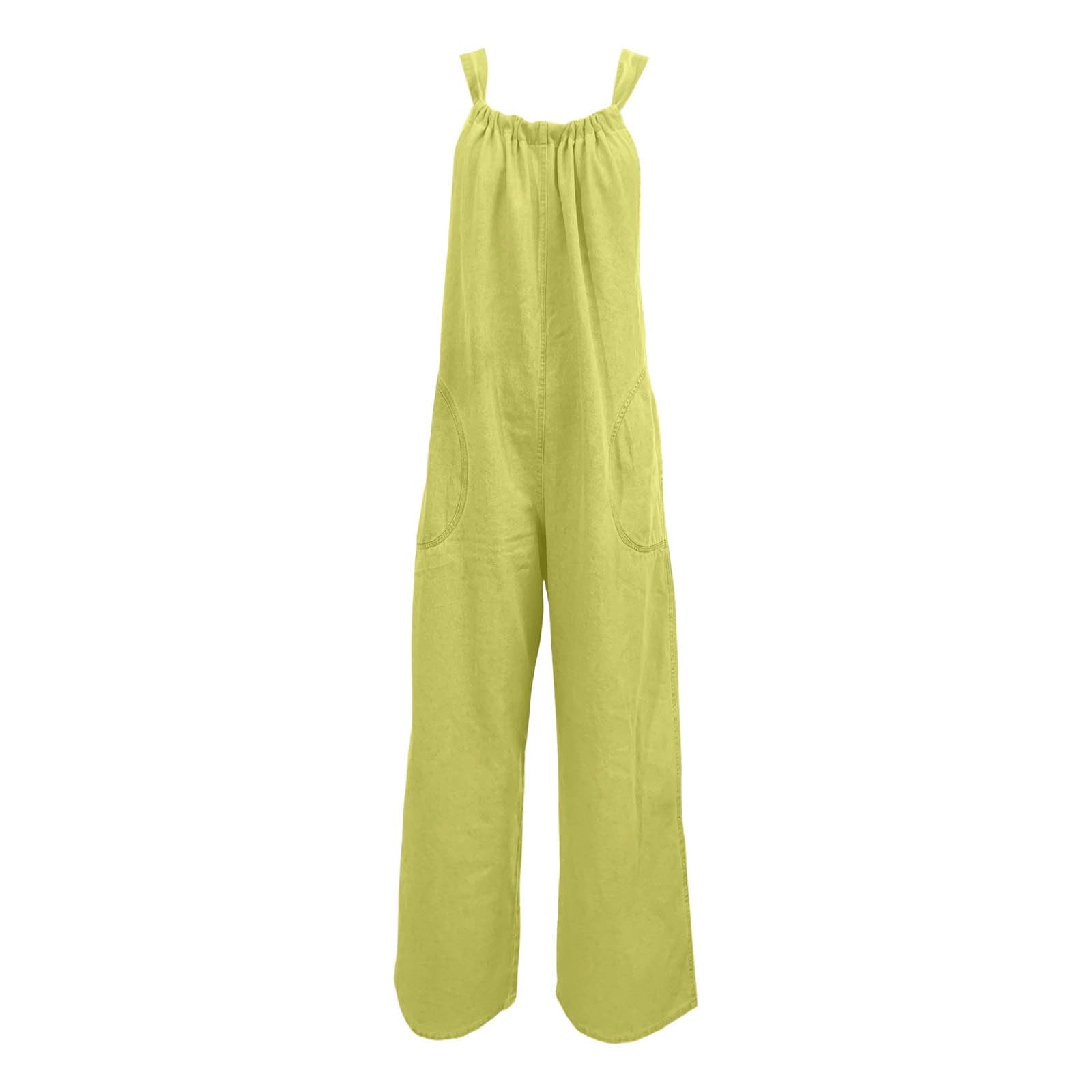 Combinaison d'été en jean sans bretelles pour femme, jambes larges et coupe ample confortable, avec ceinture à nouer ajustable, parfaite pour les journées chaudes et les sorties décontractées