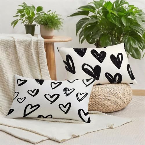 Housse coussin extérieur imperméable 60x120cm noir et blanc u-12863 - 4