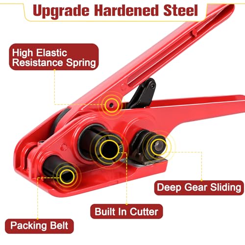 Myfamirea KIT-RED Banding Packaging Pallet Strapping Kit Poly Strapping Tensioner Tool thumb #3