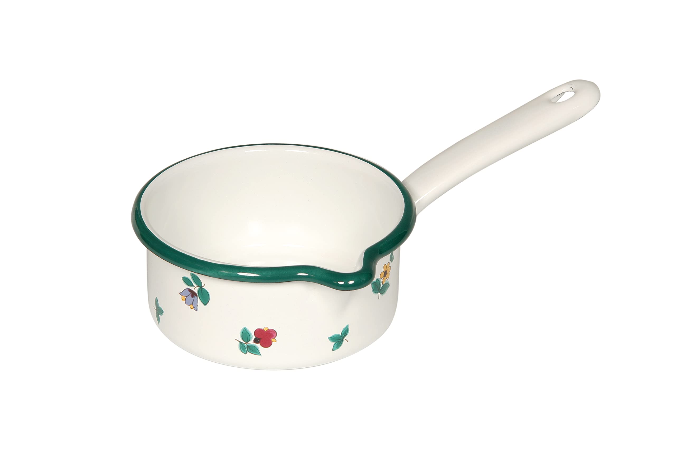 Riess Country-Gmundner Strewn Flowers Saucepan with Spout, Diameter-14 cm Multi Colour, Multi-colour Name