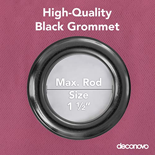 Image of Deconovo Solid Grommet Panels Blackout Wide Width Dekening Room Divider for Patio Door Curtain, 100W X 95L, Rose