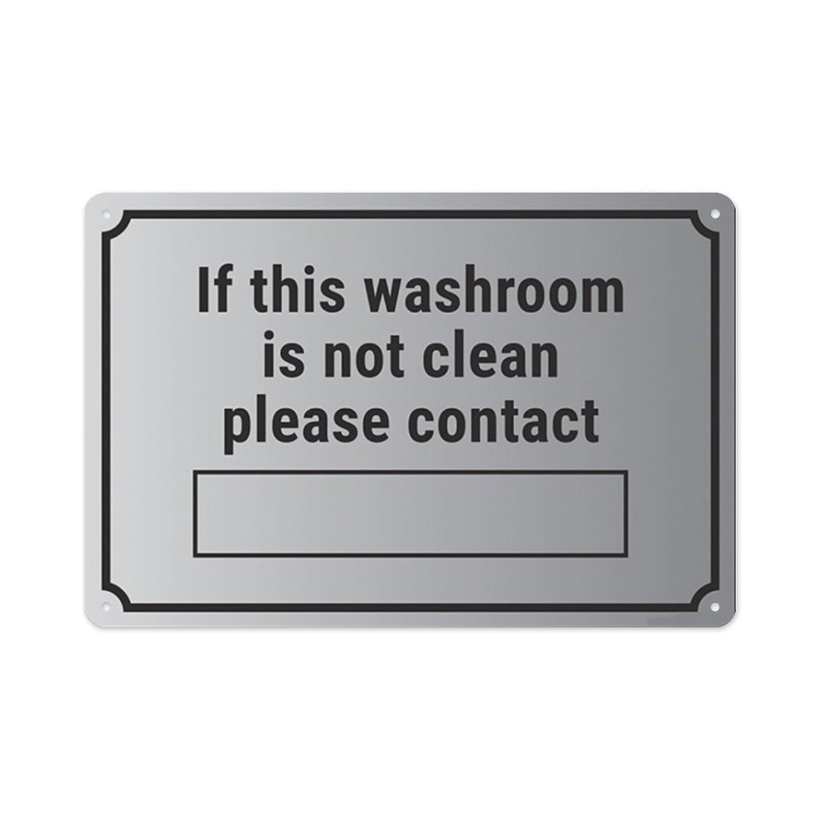 peiyeety If This Washroom IsClean Please Contact Aluminum Tin Warning Signs For Home Outdoor Garden 12X16 Inches