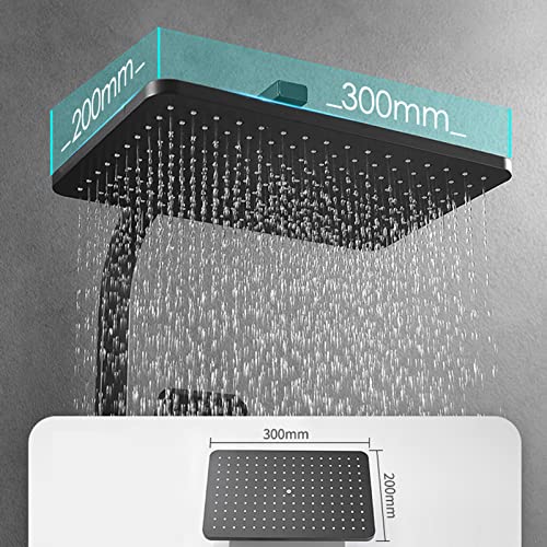 Système de douche noir haute pression avec ensemble de robinet mural