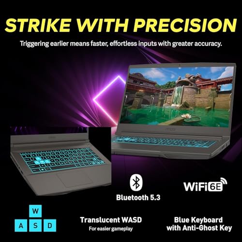 Sottile 15,6 pollici FHD Intel Core i5-13420H Gaming Laptop, NVIDIA GeForce RTX 4060 8GB Grafico, 16GB RAM 512GB SSD, 256gb 9H Docking Station, Tastiera retroilluminata, Bluetooth, Wi-Fi 6E - Notebook - Immagine 5