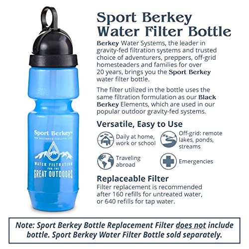 Authentic Berkey Filter For Sport Berkey Water Filter Bottle, Used For Off-Grid, Emergencies, Hiking, Camping, Traveling And Everyday Use #TOP2