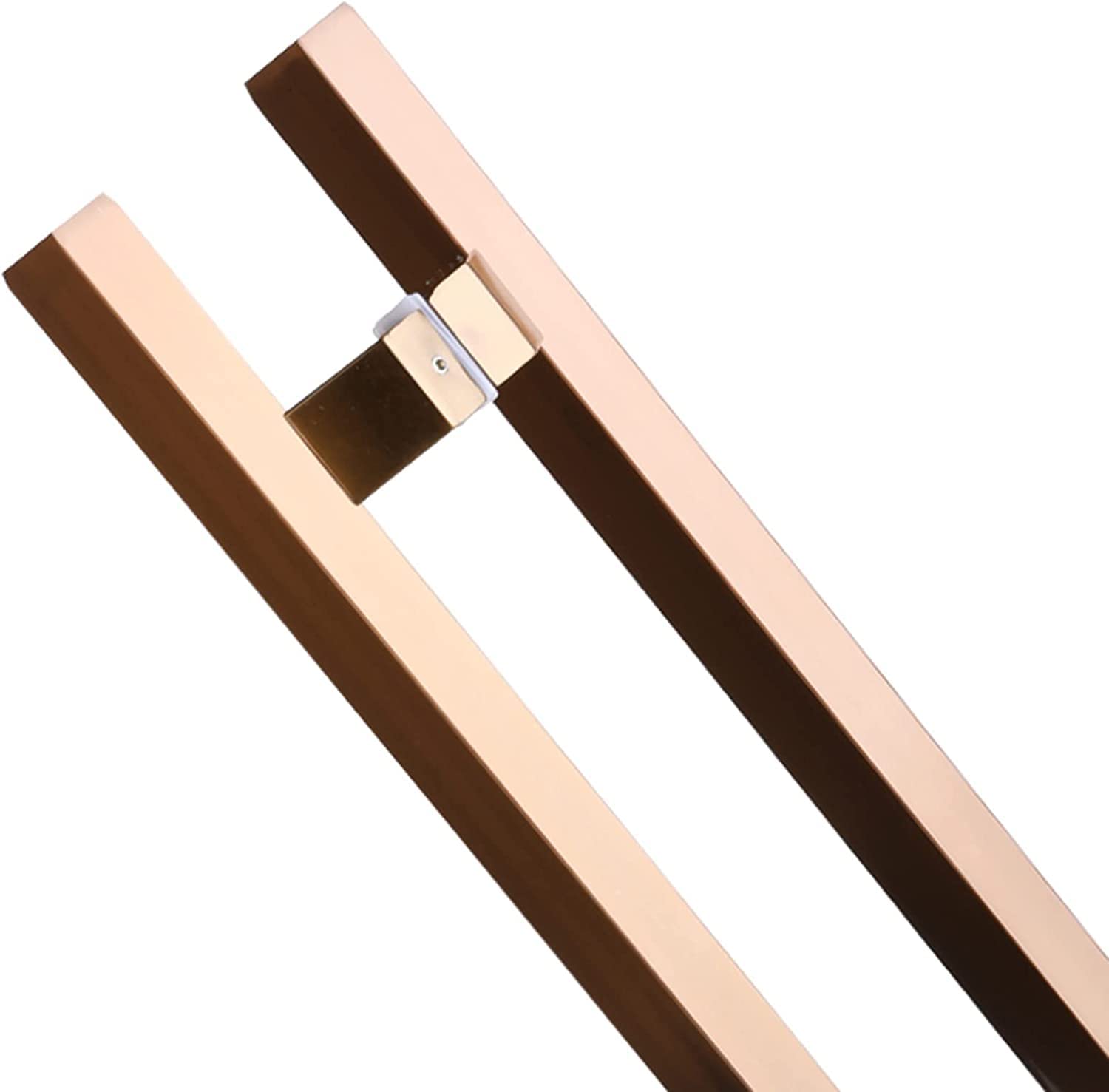 DFGHNBVC Modern Stainless Steel Push-Pull Bar Handle, Large Double-Sided Commercial Door Handle For Sliding Barn Doors, Replacement Hardware Set, 80-150Cm Length,Rose Gold-120Cm/47 1/4