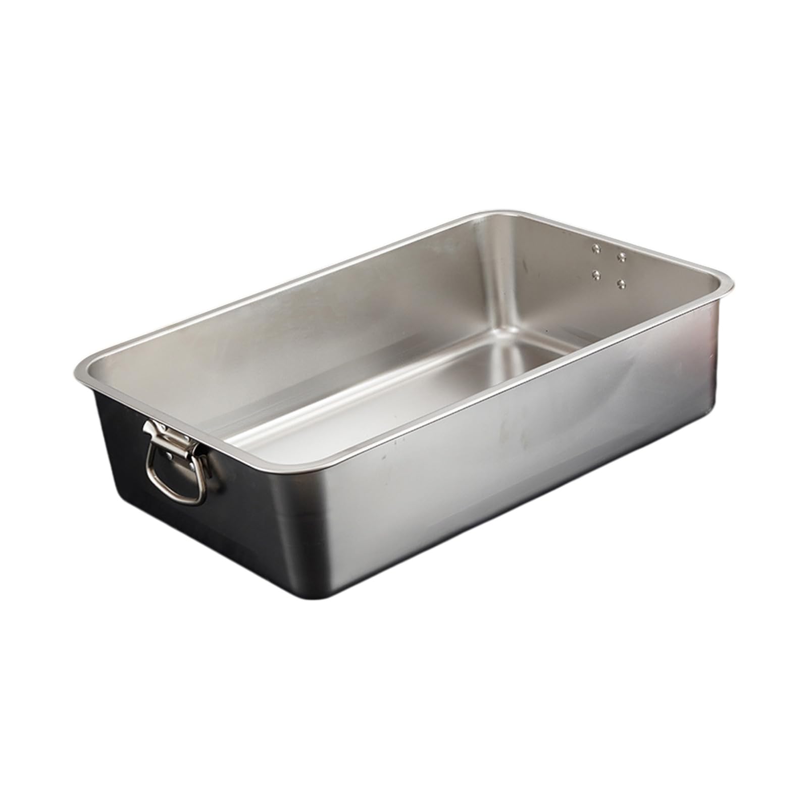 Pangboer 60X40x15cm Rectangular Kitchen Prep Pan With Handles, Stainless Steel Tray For Meal Staging, Soaking, And Oven Cooking Use Stainless Steel Prep Tray Rectangular Roasting Pan Food Side Handle Kitchen Serving Meal