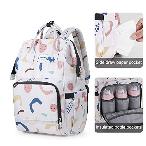 Diaper Bag Backpack, Hanke Diaper Bags Multifunction Large Maternity Baby Nappy Bag with Stroller Hooks & Insulated Pocket,Floral-1