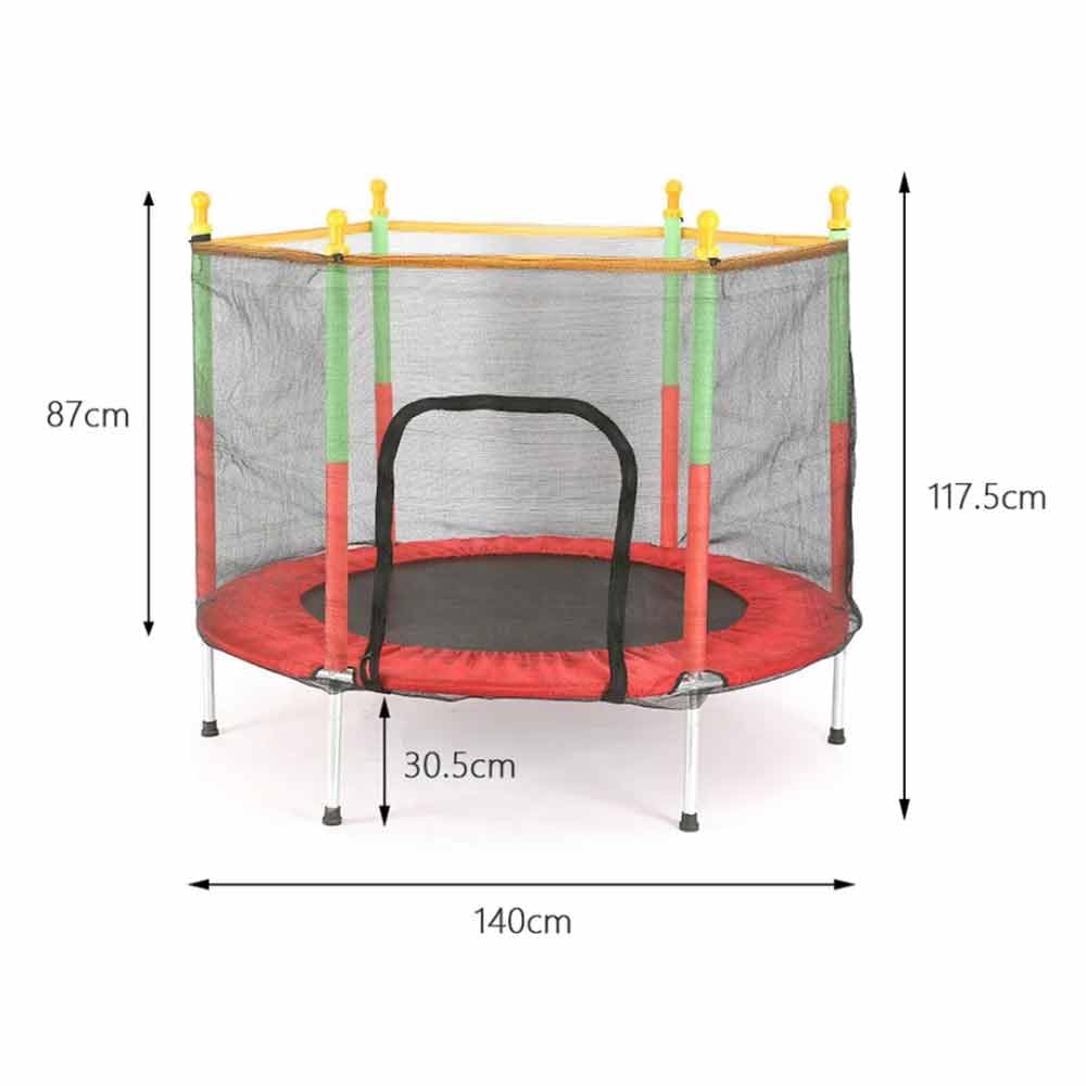 Trampoline Enfant Gziztx 140 Cm – Filet De Sécurité, Cadre Acier Galvanisé, Charge 200 Kg, Pour Jardin Et Intérieur