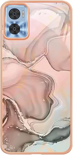 Miniatura 2 de Funda para teléfono Moto E22 4G, funda E22i, TPU suave + patrón de mármol IMD diseño delgado mejorado para cámara y protección de pantalla para